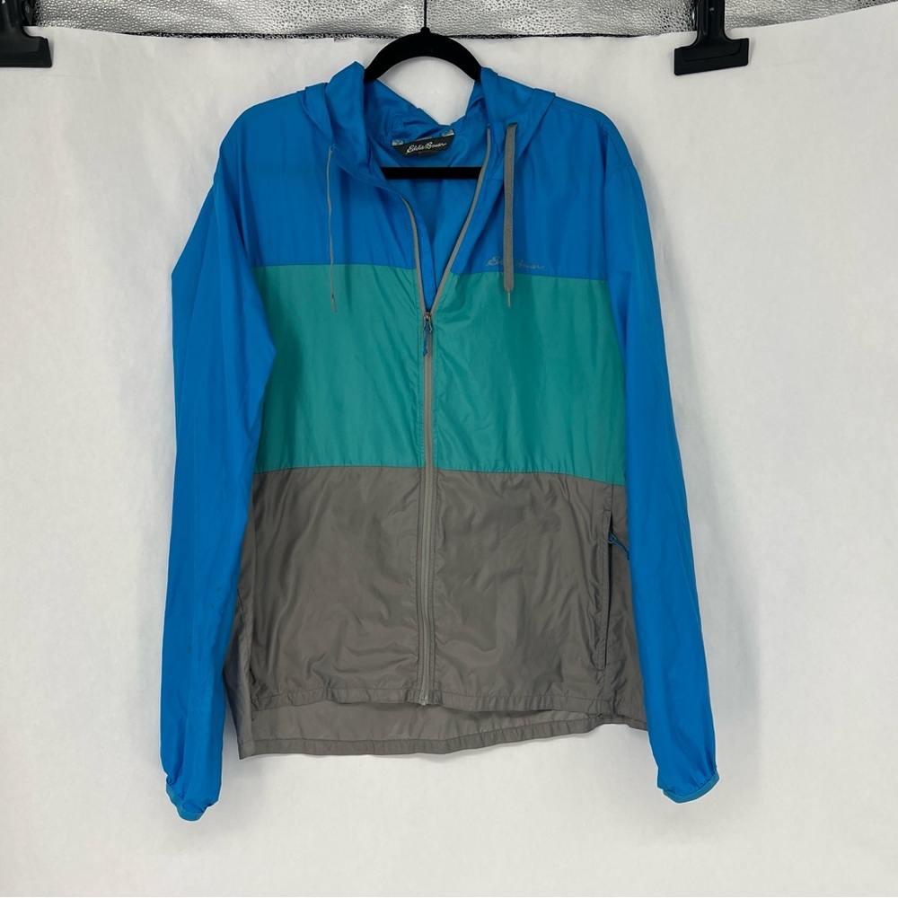 Eddie Bauer Men's Blue and Teal Windbreaker
